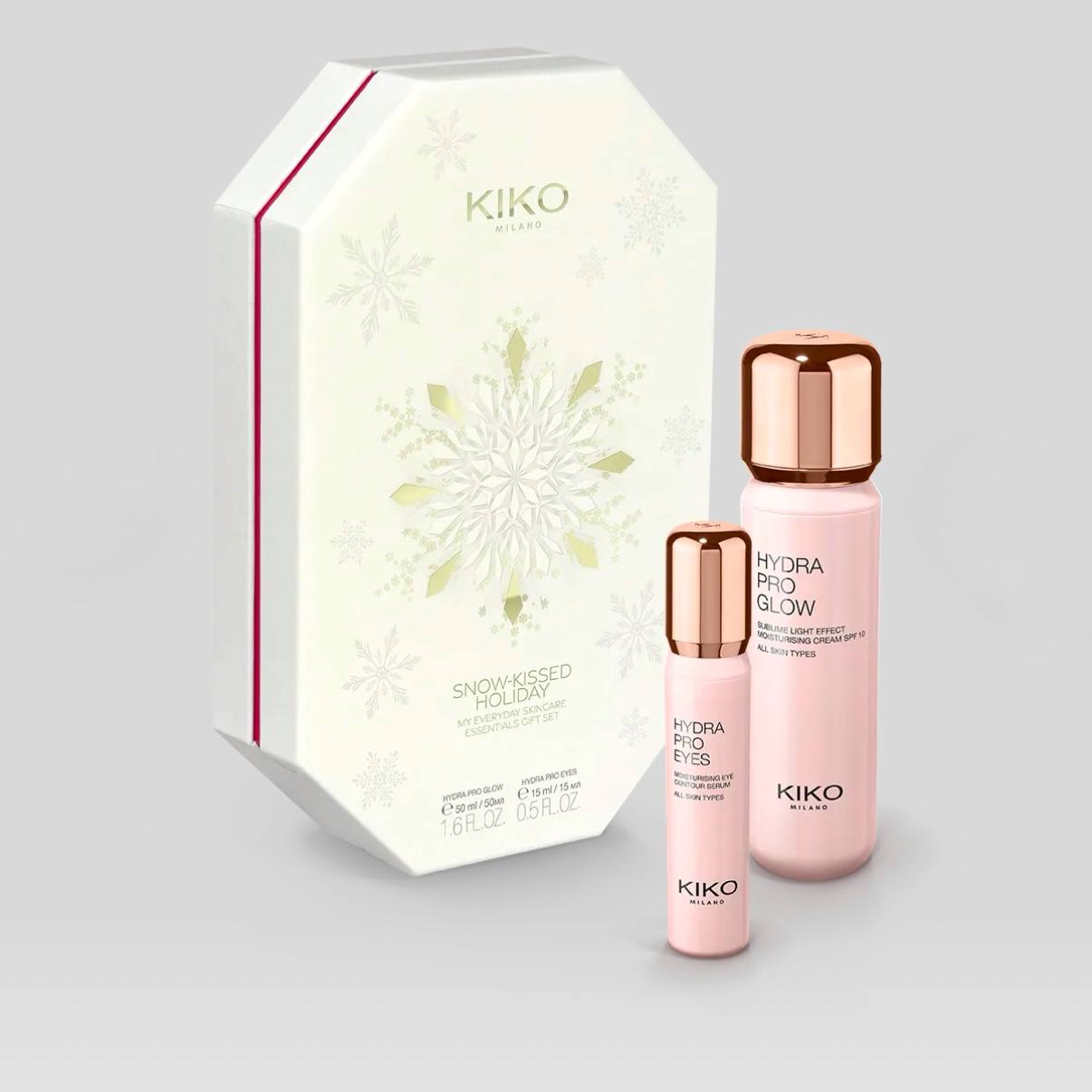 Набір для догляду Kiko Milano Snow-Kissed Holiday My Everyday Skincare Essentialts Gift (Hydra Pro Glow + Hydra Pro Eyes)