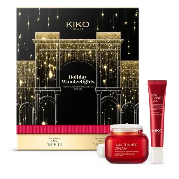 Подарочный набор для ухода за кожей Kiko Milano Holiday Wonderlights Train Your Skin face & Eyes Gift Set